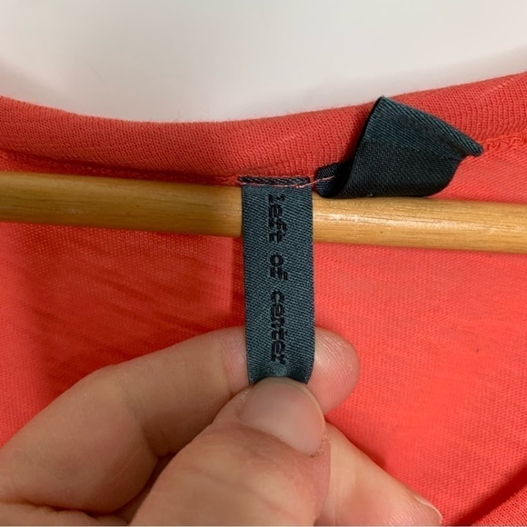 Anthropologie Left of Center Womens Size M Short Sleeve Coral Pink Peplum Hem - Picture 3 of 5